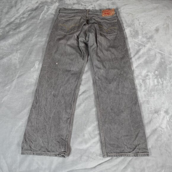 Levis 501XX Straight Fit Jeans Mens 38x32 (Fits 36x30) Gray Bleach Spots READ! - Picture 5 of 15